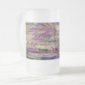 竹の木デジタル絵画オリジナルアートガラス フロストグラスビールジョッキ (正面左)