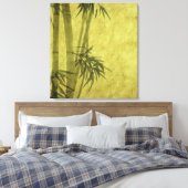 竹の枝のシルエット紙 キャンバスプリント (インサイチュ (寝室))