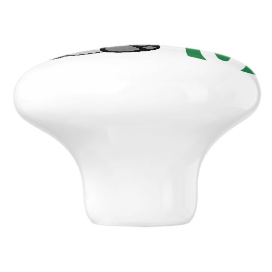 竹の棒モノグラムのかわいいリトルパンダ セラミックノブ (側面)