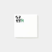 竹の棒モノグラムのかわいいリトルパンダ ポストイット (正面)