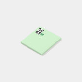 竹の棒モノグラムのかわいいリトルパンダ ポストイット (アングル)