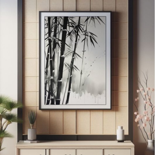 竹の森のインク絵画ズ フォトプリント           