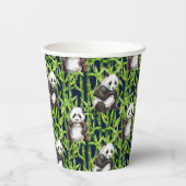 竹の水彩模様のパンダ 紙コップ (裏面)