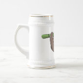 竹の漫画の上の可愛い笑顔のナマケモノイラストレーション ビールジョッキ (左)