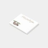 竹の漫画の上の可愛い笑顔のナマケモノイラストレーション ポストイット (アングル)