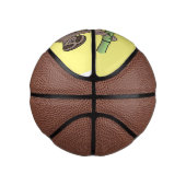 竹の漫画の上の可愛い笑顔のナマケモノイラストレーション ミニバスケットボール (右)