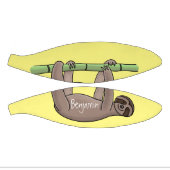 竹の漫画の上の可愛い笑顔のナマケモノイラストレーション ミニバスケットボール (パネル)