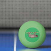 竹の漫画の上の可愛い笑顔のナマケモノイラストレーション 卓球ボール (ネット)