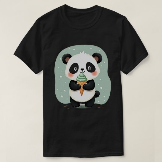 竹の穂パンダ Tシャツ (デザイン正面)