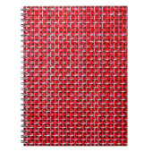 竹の籐のシームレスなテクスチャを赤く織る ノートブック (正面)