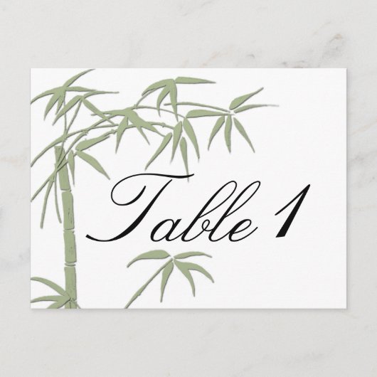 竹の美しい結婚のテーブル番号 ポストカード (正面)