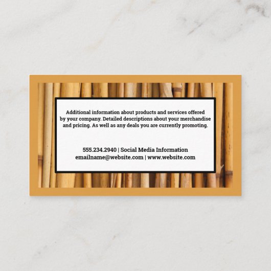 竹の背景 名刺 (裏面)