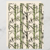 竹の茎と葉のスクラップブック紙 (正面/裏面)