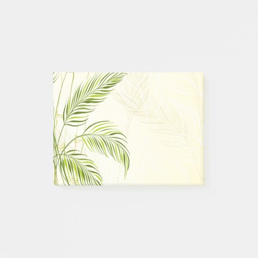 竹の茎と葉プリント、全体の上 – 4x3 ポストイット (正面)