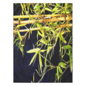 竹の葉のトロピカルアートを黒に テーブルクロス (正面)