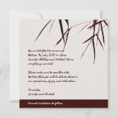 竹の葉/オリエンタル・ダブルハピネス・ウェディング セーブザデート (裏面)