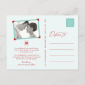 竹の葉Double Xiの中国の結婚ありがとう 案内ポストカード (裏面)