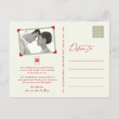 竹の葉Double Xiの中国の結婚ありがとう 案内ポストカード (裏面)
