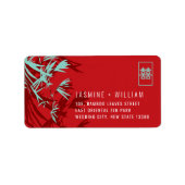 竹の葉Shuang Xiの結婚住所 ラベル (正面)