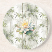 竹の蓮の花の癒し コースター (正面)