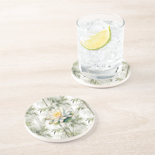 竹の蓮の花の癒し コースター (側面)