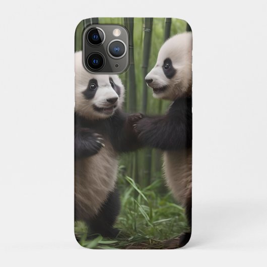 竹よくはしゃぐの森の中のベビーのパンダ Case-Mate iPhoneケース (裏)