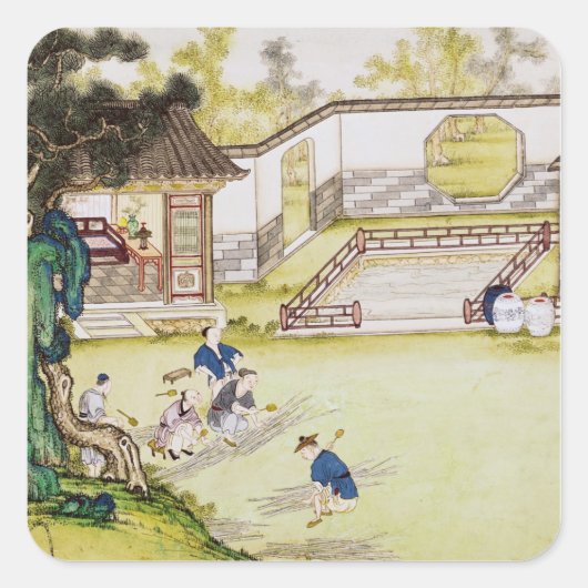 竹を集めて紙 スクエアシール (正面)