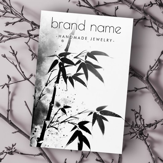 竹アジアのインクスケッチイヤリングディスプレイカード