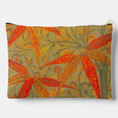 竹アート自然ヴィンテージプリントオレンジ アクセサリーポーチ (裏面)