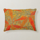 竹アート自然ヴィンテージプリントオレンジ アクセントクッション (正面)