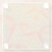 竹アート自然ヴィンテージプリントオレンジ ガラスコースター (裏面)