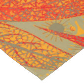 竹アート自然ヴィンテージプリントオレンジ テーブルクロス (アングル)