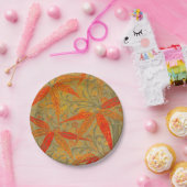 竹アート自然ヴィンテージプリントオレンジ ペーパープレート (パーティー)