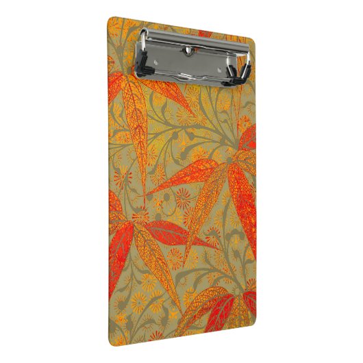竹アート自然ヴィンテージプリントオレンジ ミニクリップボード (アングル)