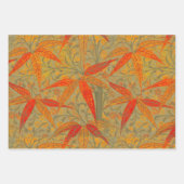 竹アート自然ヴィンテージプリントオレンジ ラッピングペーパーシート (正面3)