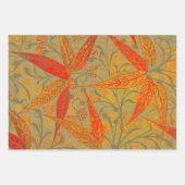 竹アート自然ヴィンテージプリントオレンジ ラッピングペーパーシート (正面)