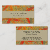 竹アート自然ヴィンテージプリントオレンジ 名刺 (正面/裏面)