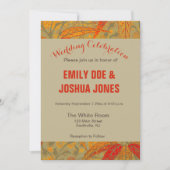 竹アート自然ヴィンテージプリントオレンジ 招待状 (正面)