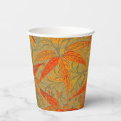 竹アート自然ヴィンテージプリントオレンジ 紙コップ (裏面)