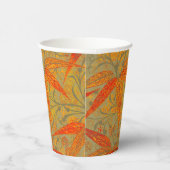 竹アート自然ヴィンテージプリントオレンジ 紙コップ (右)