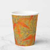 竹アート自然ヴィンテージプリントオレンジ 紙コップ (正面)