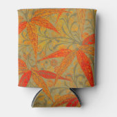 竹アート自然ヴィンテージプリントオレンジ 缶クーラー (正面)