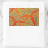 竹アート自然ヴィンテージプリントオレンジ 長方形シール (バッグ)