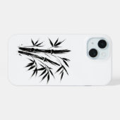 竹インクイラスト – 禅デザイン オン iPhone 15ケース (裏面横)
