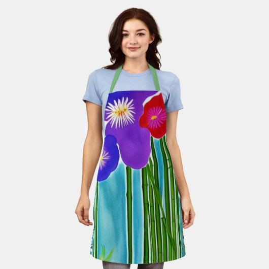 竹エプロン エプロン (着用した状態)