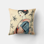 竹エレガント墨文芸者 クッション (裏面)