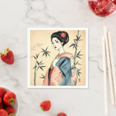 竹エレガント墨文芸者 スタンダードカクテルナプキン (インサイチュ)