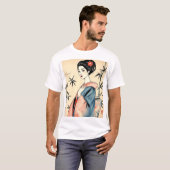 竹エレガント墨文芸者 Tシャツ (正面フル)