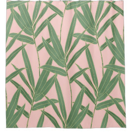 竹エレガント葉デザイン シャワーカーテン