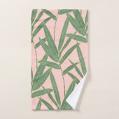 竹エレガント葉デザイン バスタオルセット (ハンドタオル)